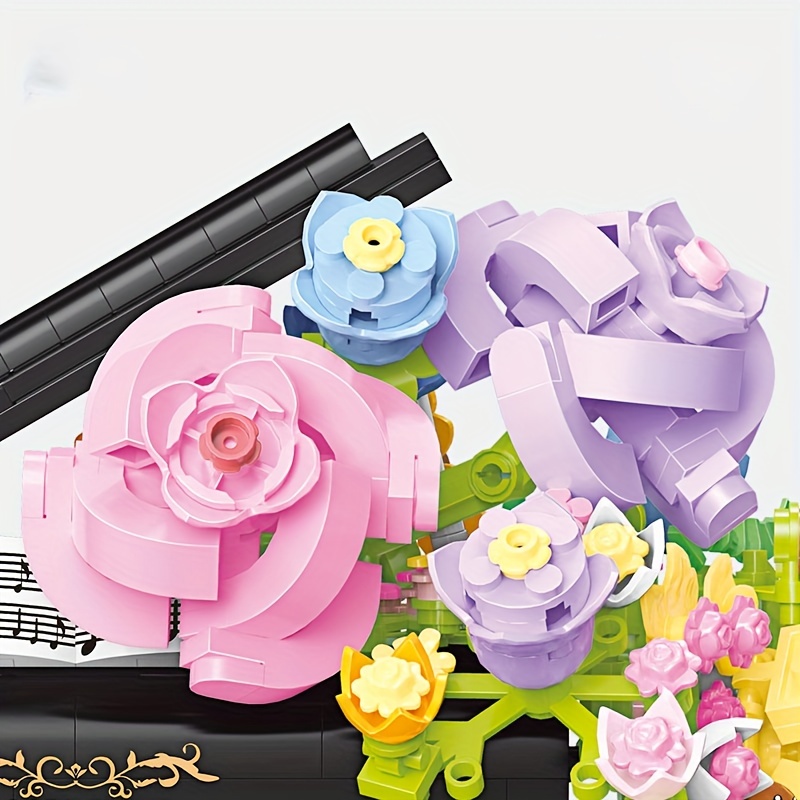 Building Block Flower Assembled Toy Boys Girls Bouquet - Temu