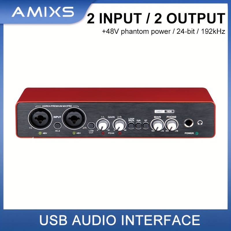 Carte son d'interface Audio UC22 convertisseur AD 24 bits/192KHz, guitare  électrique, enregistrement en direct, chant professionnel en Studio, Podcast