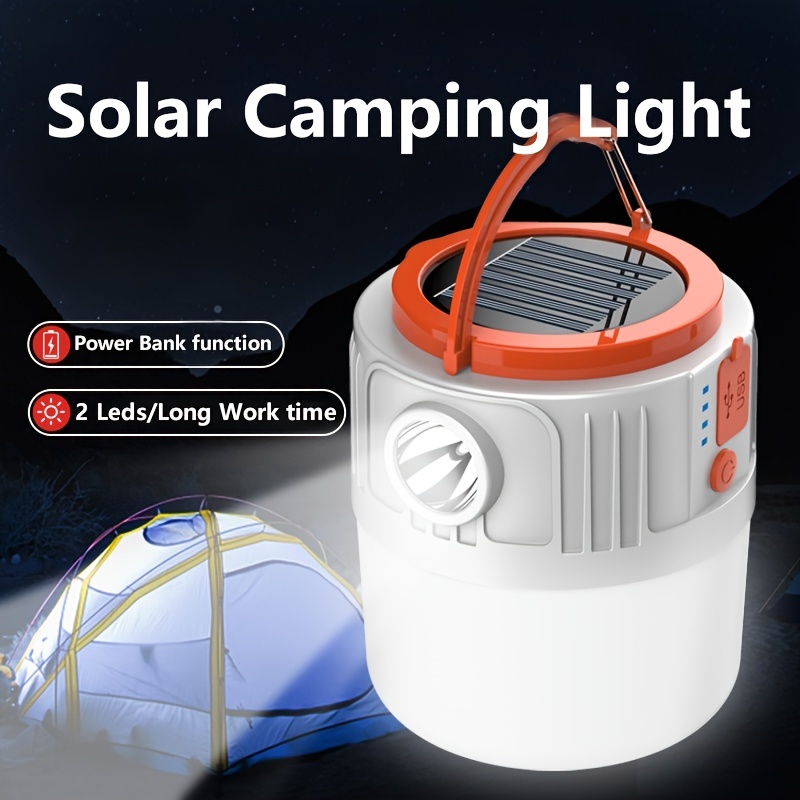 Lampara De Camping Luz Led Recargable Solar Carga Celular