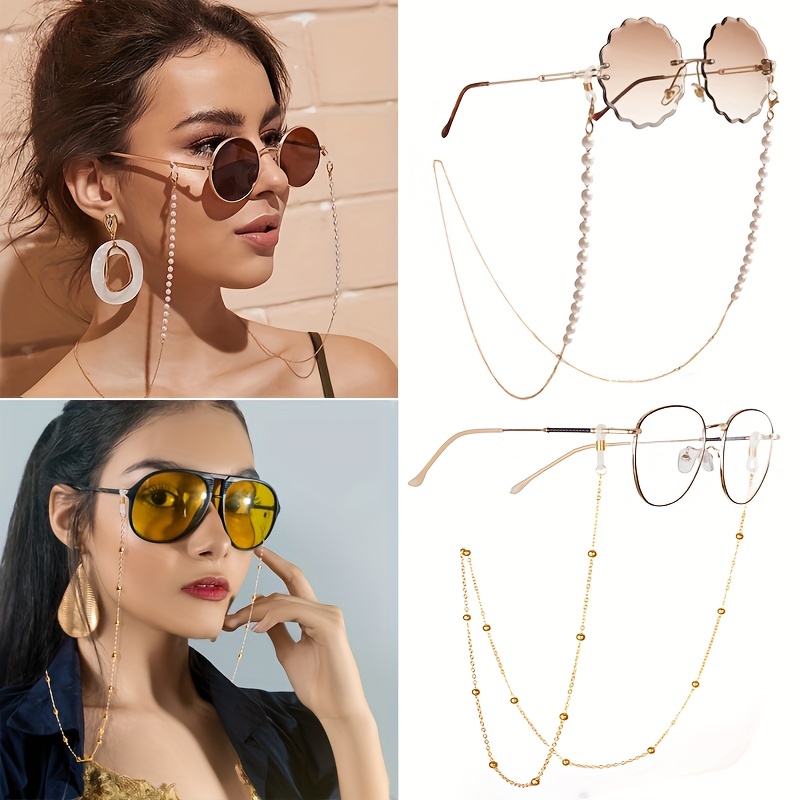 Glasses Chain for Women Big simulation Pearl Bead Chain For Glasses Lanyard  Strap Cords Casual Sunglasses Accessories - AliExpress