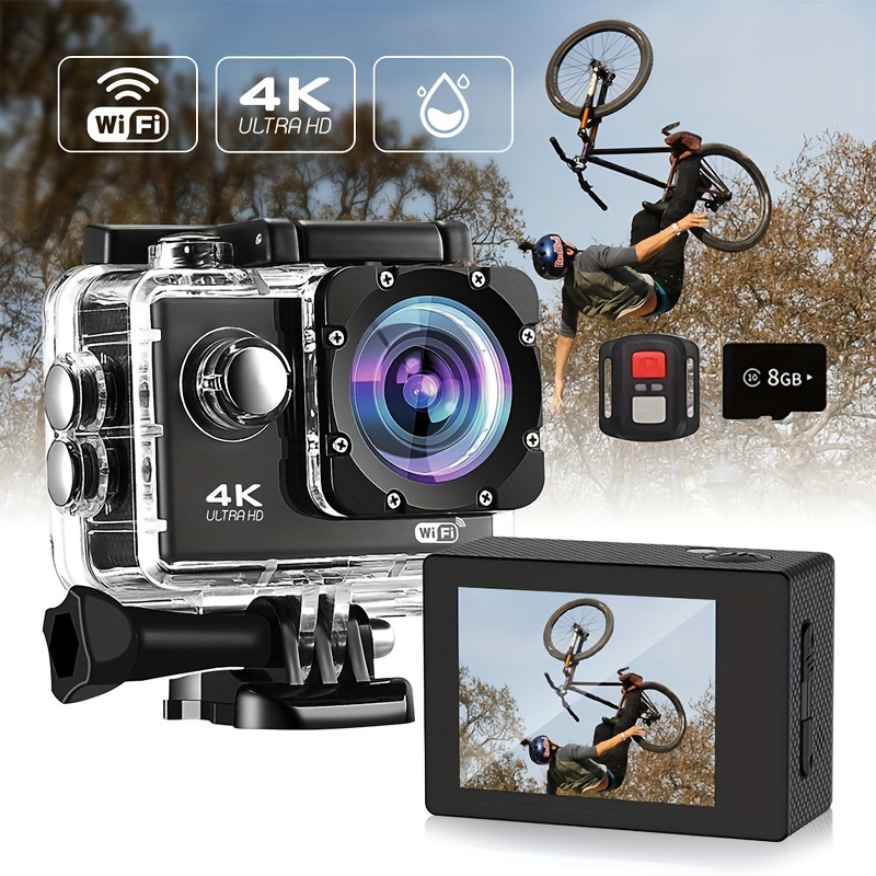 Caméra d'action 4K 24MP - 60FPS / 40M étanche / WiFi - Accessoires de  vêtements pour