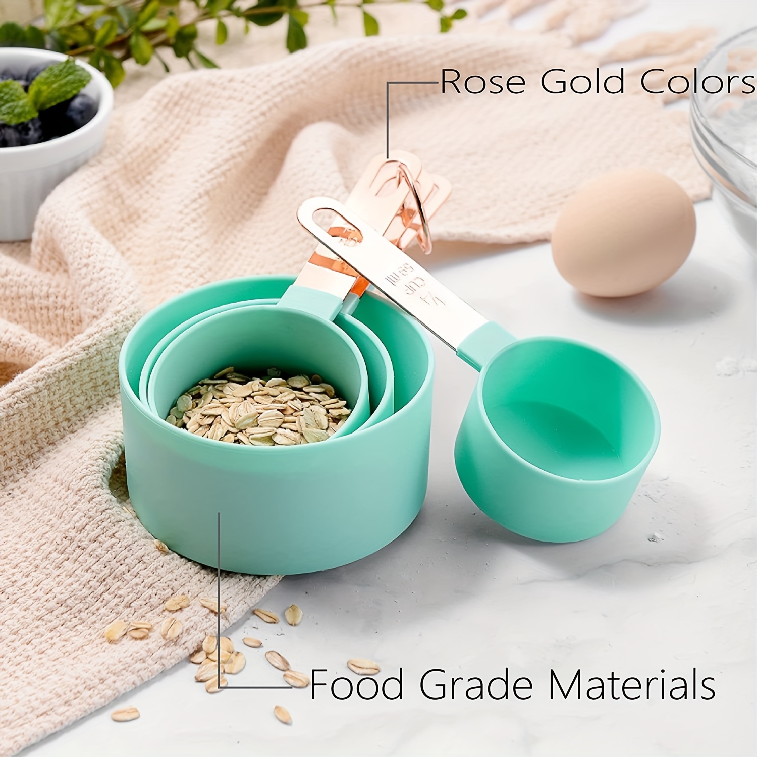 Rose Gold Measuring Cups n' Spoons 8 Piece Set