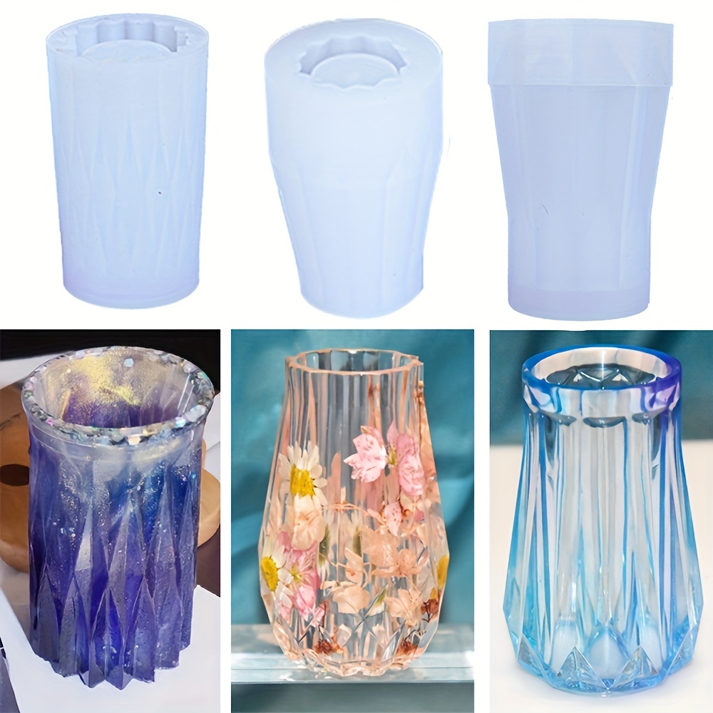 DIY Vase Cristal Résine Époxy Moule Pot De Fleurs Pot De - Temu