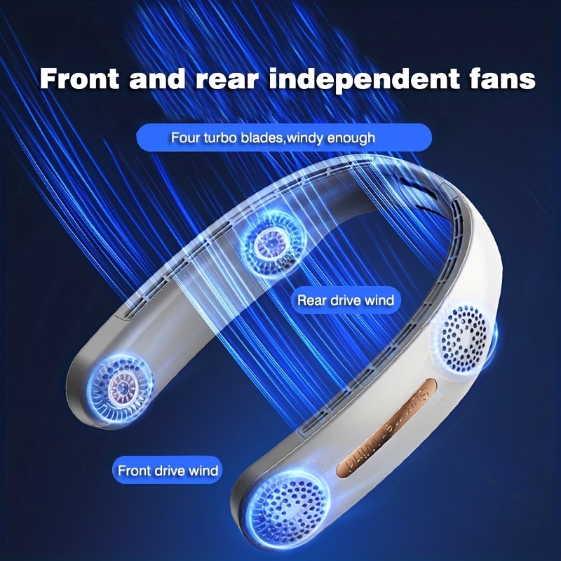 1pc Portable Neck Fan Electric Wireless Fan Rechargeable Usb Mini Fan