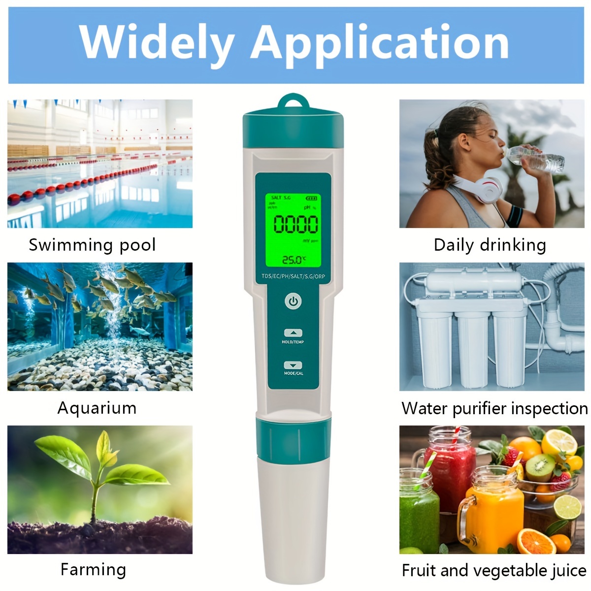 7 in 1 Water Quality Monitor WiFi PH Meter ABS Automatic