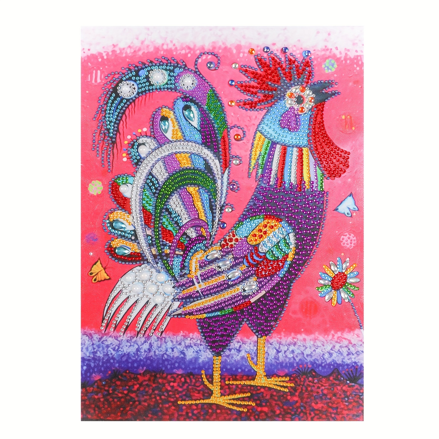 5D DIY Diamond Painting For Beginners Frameless Chicken Diamond Painting  For Living Room Bedroom Decoration 11.81*15.75inch