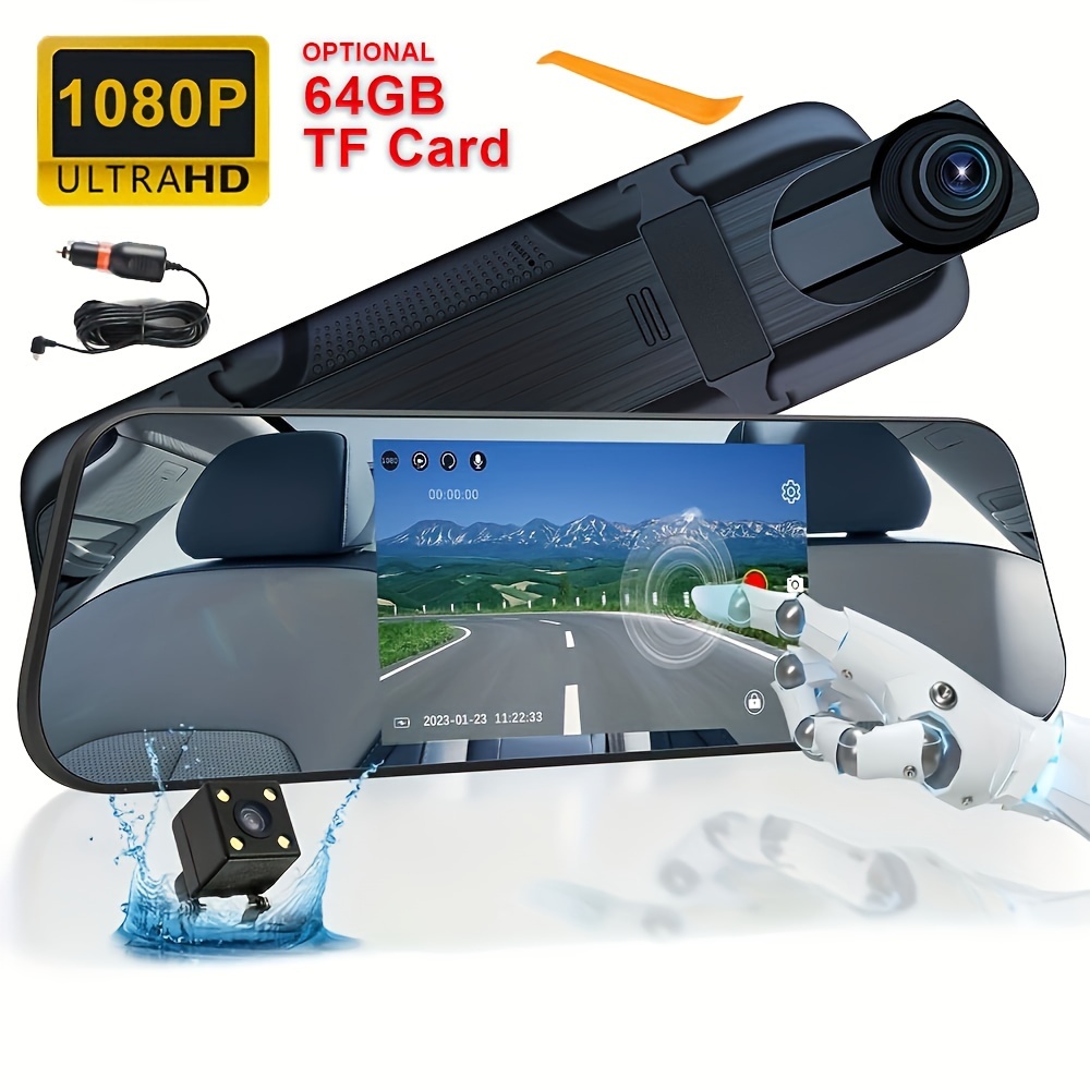 2K dash cam double objectif enregistrement tableau de bord caméra super  vision nocturne - wdr intégré wi-fi bt voiture dvr, 11.26 » écran large