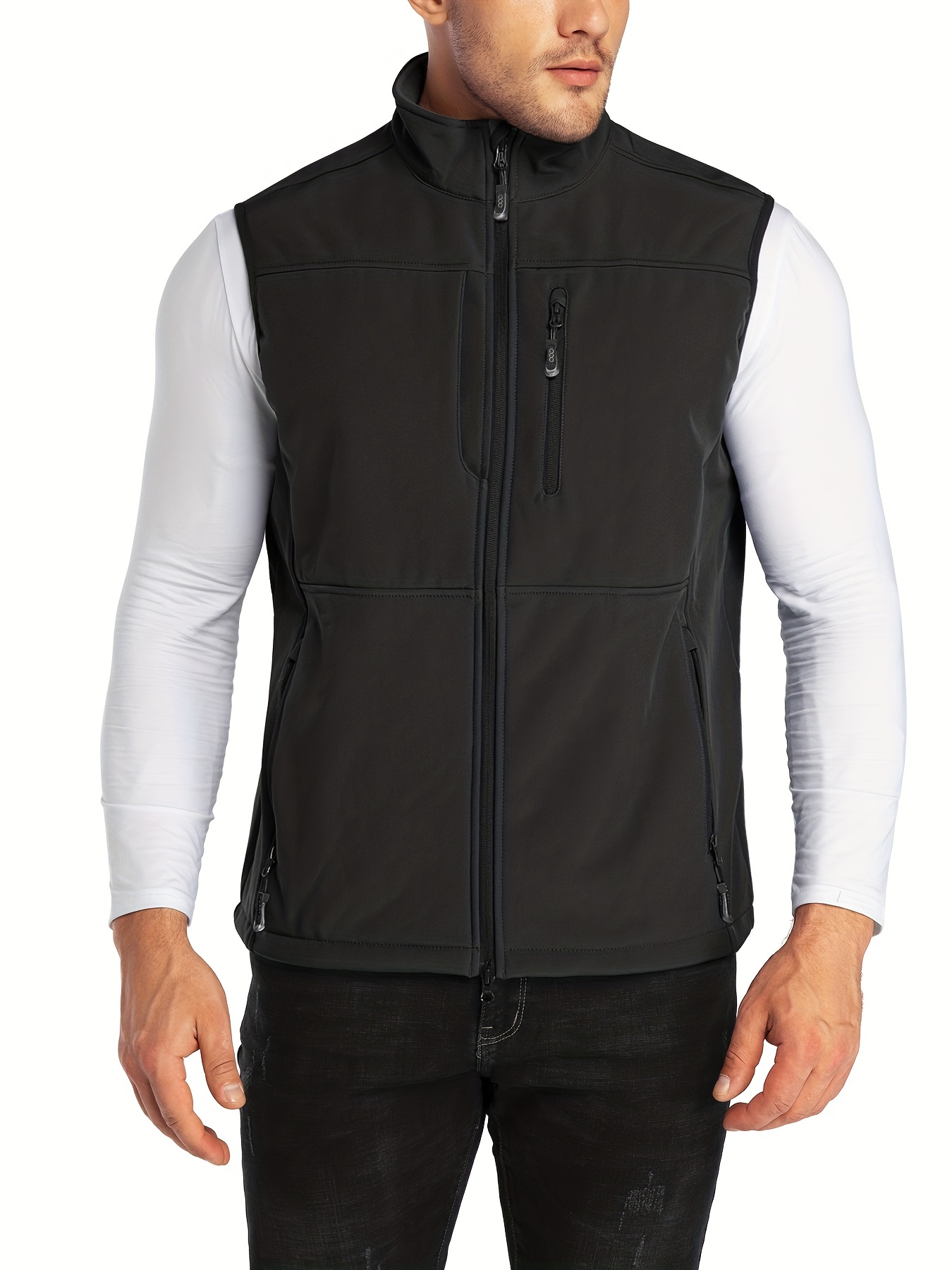 Windproof Thermal Vest Zipper Pocket Men Perfect Running - Temu