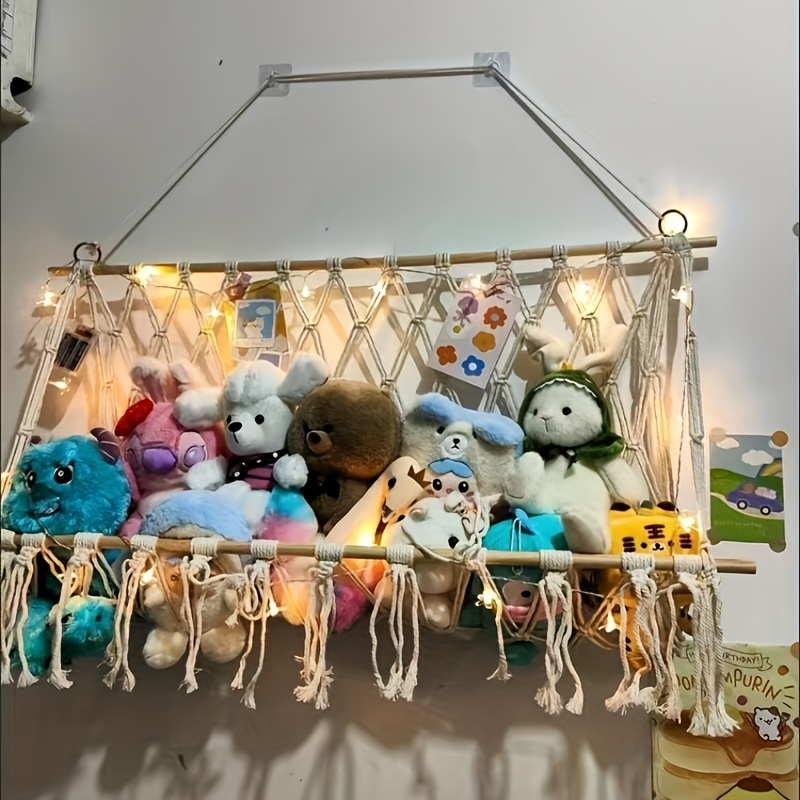 Stuffed Animal Hammock With Tassels Toy Storage Organizer - Temu