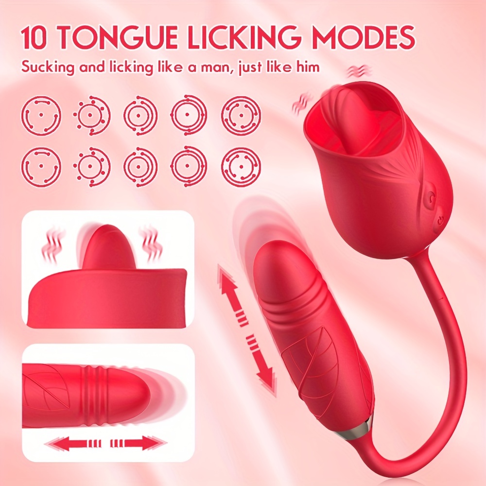 Rose Toy for Woman Vibrating - Rose Stimulator with 10 Modes, Personal  Massager 