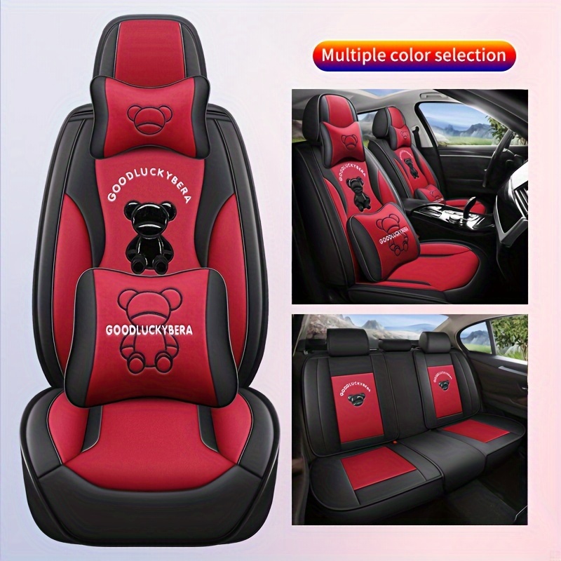 

Upgrade Your Car Interior With 5 Seats Full Coverage/set Quilted Faux Leather Crimp Seat Covers - Airbag Compatible & Breathable & Comfortable!
