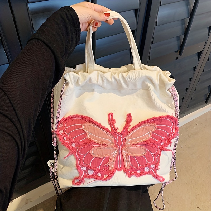 Stylish Butterfly Shaped Handbag, Glitter Rhinestone Novelty Purse