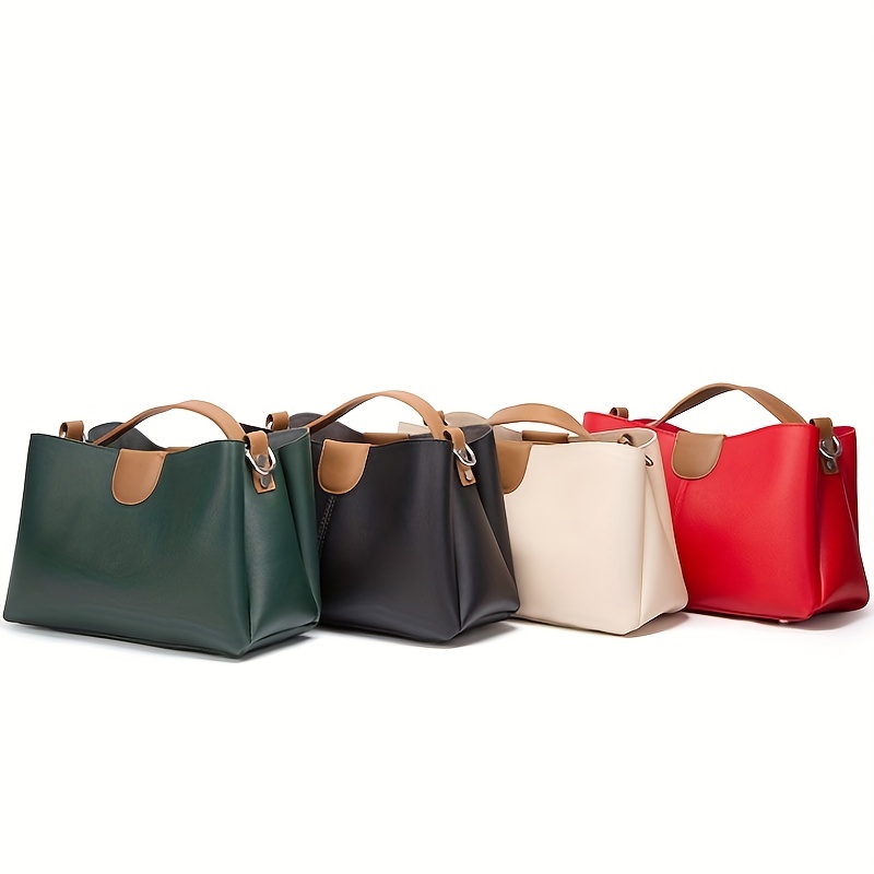 Contrast Crossbody Bucket Shoulder Bag Women's Handbags