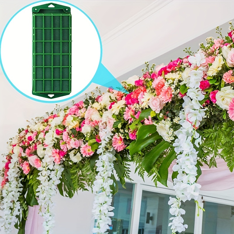 4 Pack Floral Foam Cage with Floral Foam for Live Flowers Artificial  Flowers Floral Cage Arranger Flower Holder for Fresh Flowers, Rectangle,  10.5 x