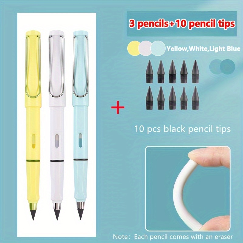 10pcs/pack White Yellow Red Blue Black Colored Pencils Set HB
