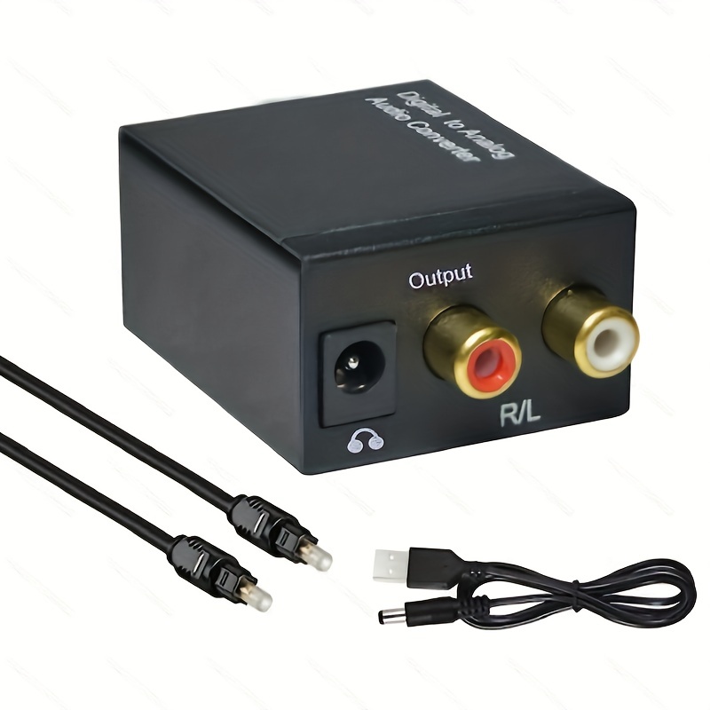 Optical Coax Digital to Analog Converter SPDIF RCA L/R Stereo AV Adapter