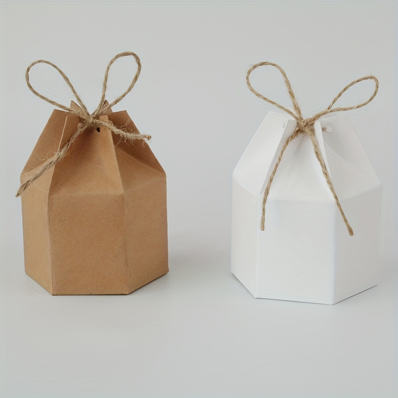 

10pcs, Gift Box, European Style Hexagonal Mongolian Bag Kraft Paper Candy Box, Party Supplies, Party Decor, Wedding Decor, Wedding Supplies, Wedding Candy Box, Cookie Box