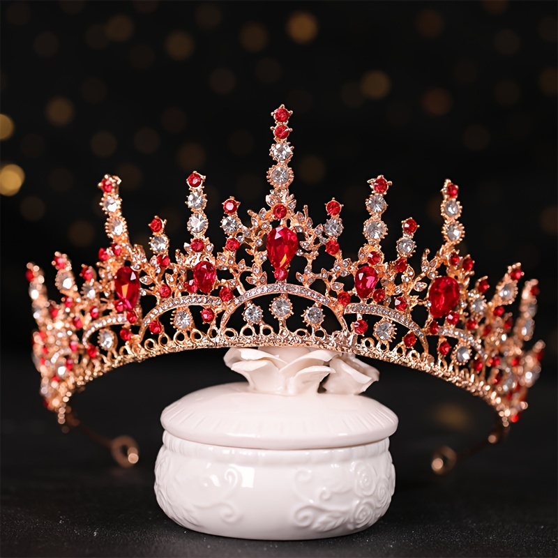 www. - Baroque crown Tiara Luxury Vintage Gold Fits