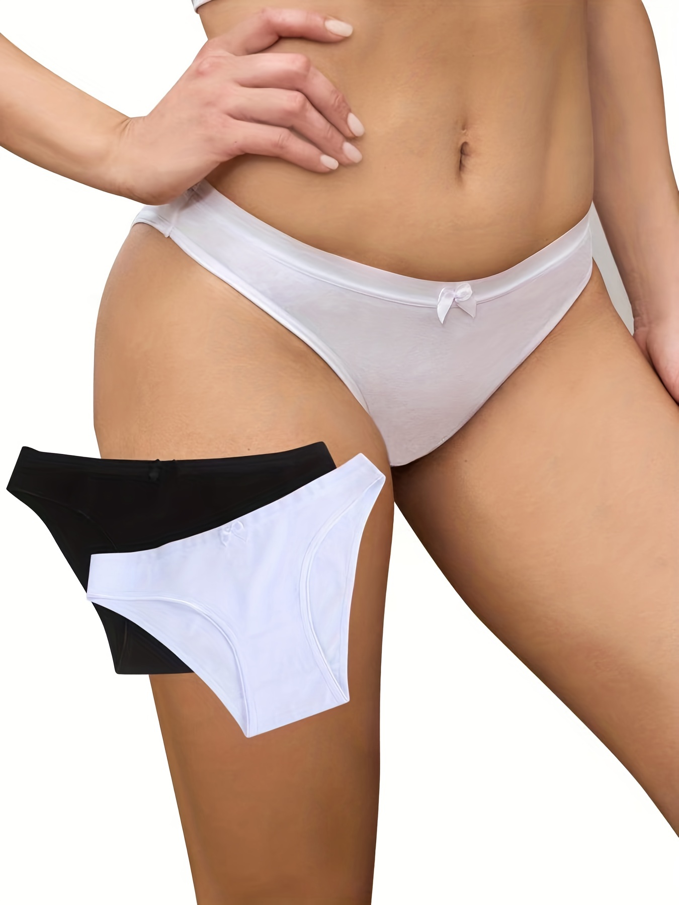 Solid Bow Tie Briefs Comfy Breathable Stretchy Intimates - Temu
