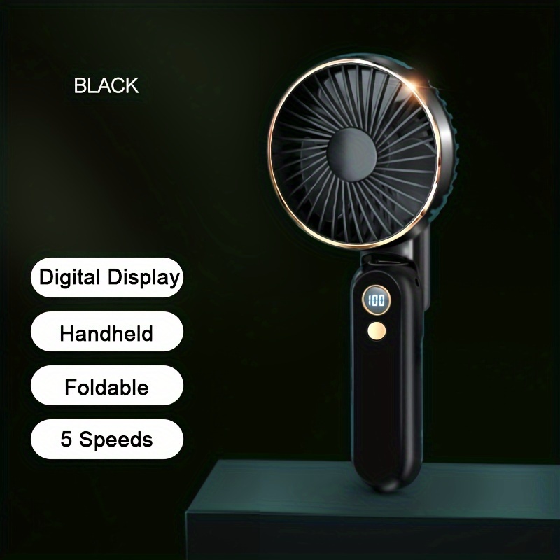 new portable handheld fan foldable quiet brushless motor long   strong speed   rechargeable personal small fan with 2000mah