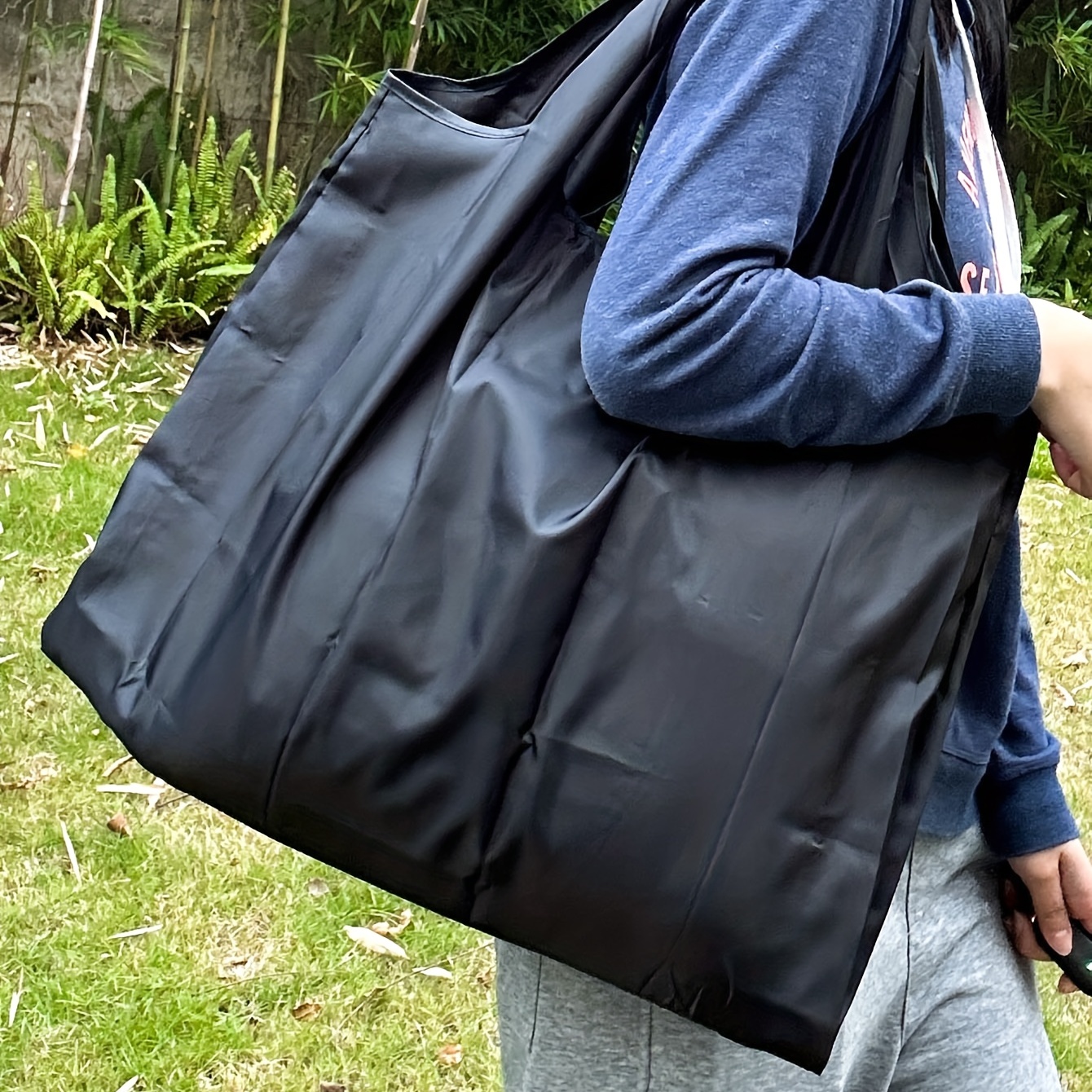 Foldable Large Capacity Shopping Bag Lightweight Nylon - Temu