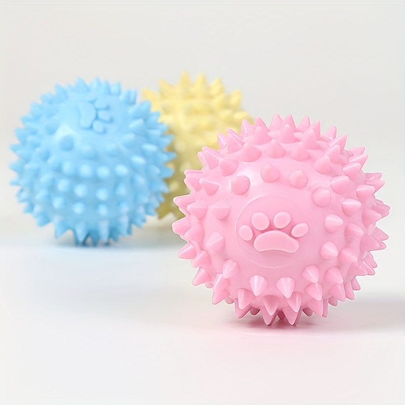 Dogs Chew Spiky Ball Soft Tpr Squeaky Dog Ball Toys - Temu