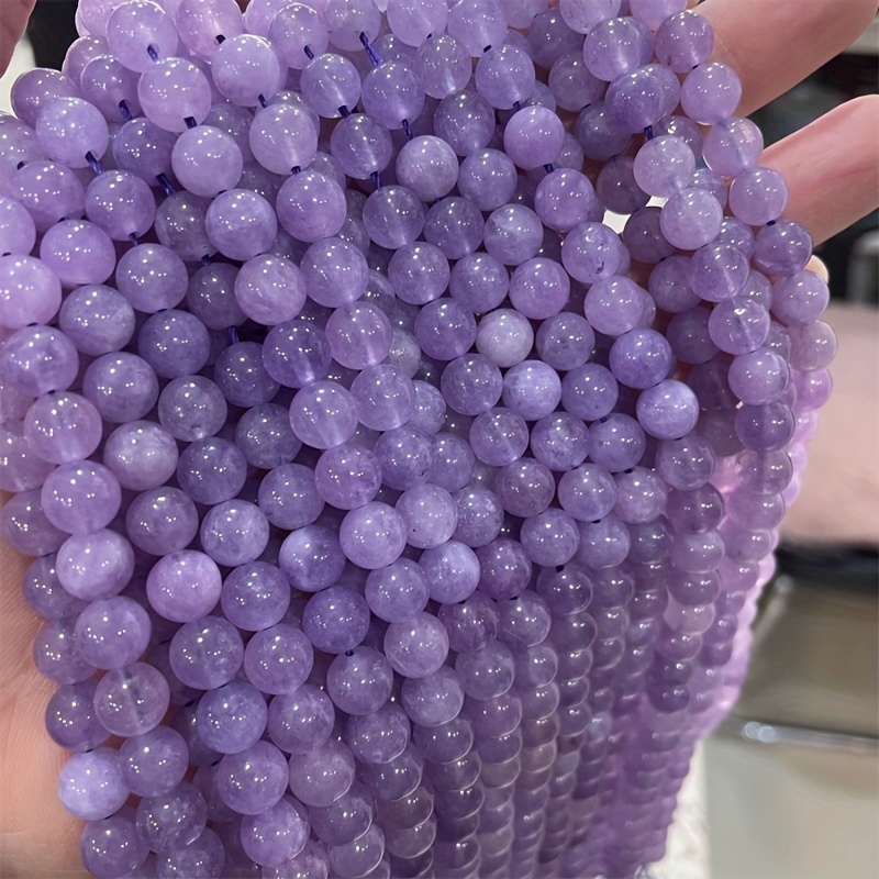 

35-60pcs Lavender Amethyst Round Beads, Diy Jewelry Accessories, Lavender Loose Beads, Natural Stone Purple Spar Beads, For Artificial Jewelry, Necklace, Earrings Bracelet Making