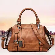 vintage boston handbag large capacity crossbody bag womens faux leather shoulder bag details 1
