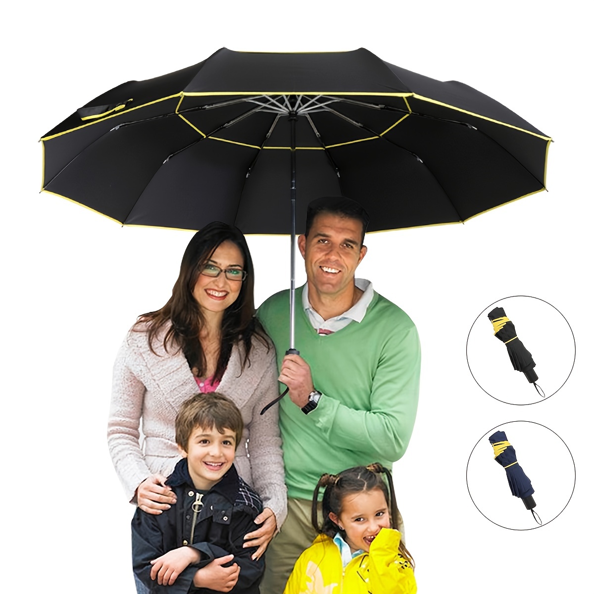 2023 Falten langen Schaft Doppelschicht Invertierter Regenschirm  Winddichter Reverse C-Haken Männlicher Golf Regenschirm Reverse  Regenschirme für Auto