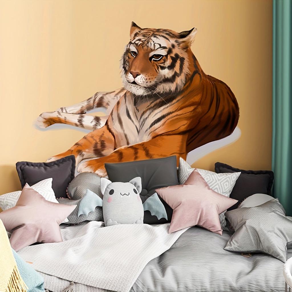 1pc Nuevo Adhesivo Pared Tigre Decoración Sala Dormitorio - Temu