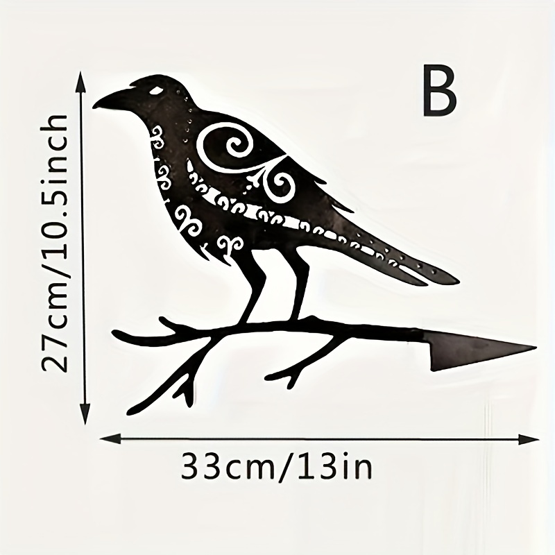 Black Metal Bird Decor,crow Iron Art Tree Plugin,metal Art Decor ...