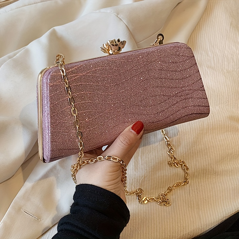 Women's Glittering Chain Clutch Purse