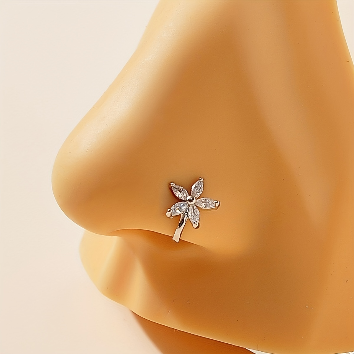 Simple Non perforated U shaped Nose Clip Zircon Star Love - Temu