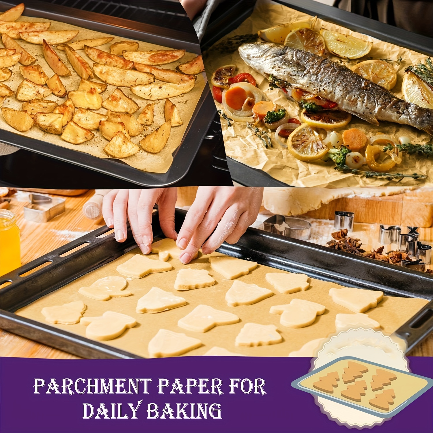 100PCS 20*30/25*35cm Parchment Paper Sheets Disposable Non-Stick