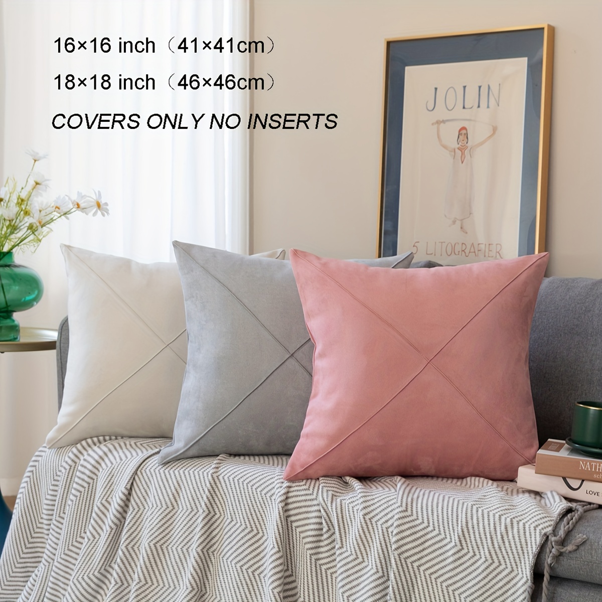 Stylish And Comfortable Solid Color Throw Pillow Cover For Living Room,  Bedroom, And Sofa - Perfect For Home Decor And Added Comfort - Temu