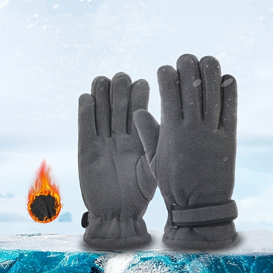 

Men's Insulated Snow Gloves With Fleece , Waterproof And Windproof, Touchscreen Compatible, Machine Washable, For Outdoor Skiing And Snowboarding