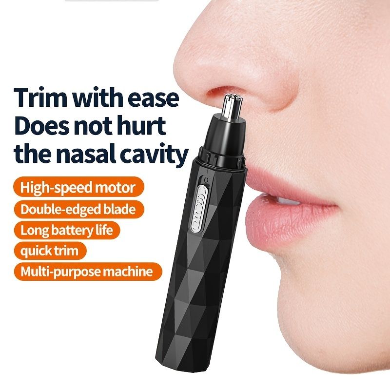 Electric Nose Hair Trimmer Double Edged Blade Quick Safe Hair Removal For  Ear Hair Eyebrows Nose Hair - Beauty & Personal Care - Temu