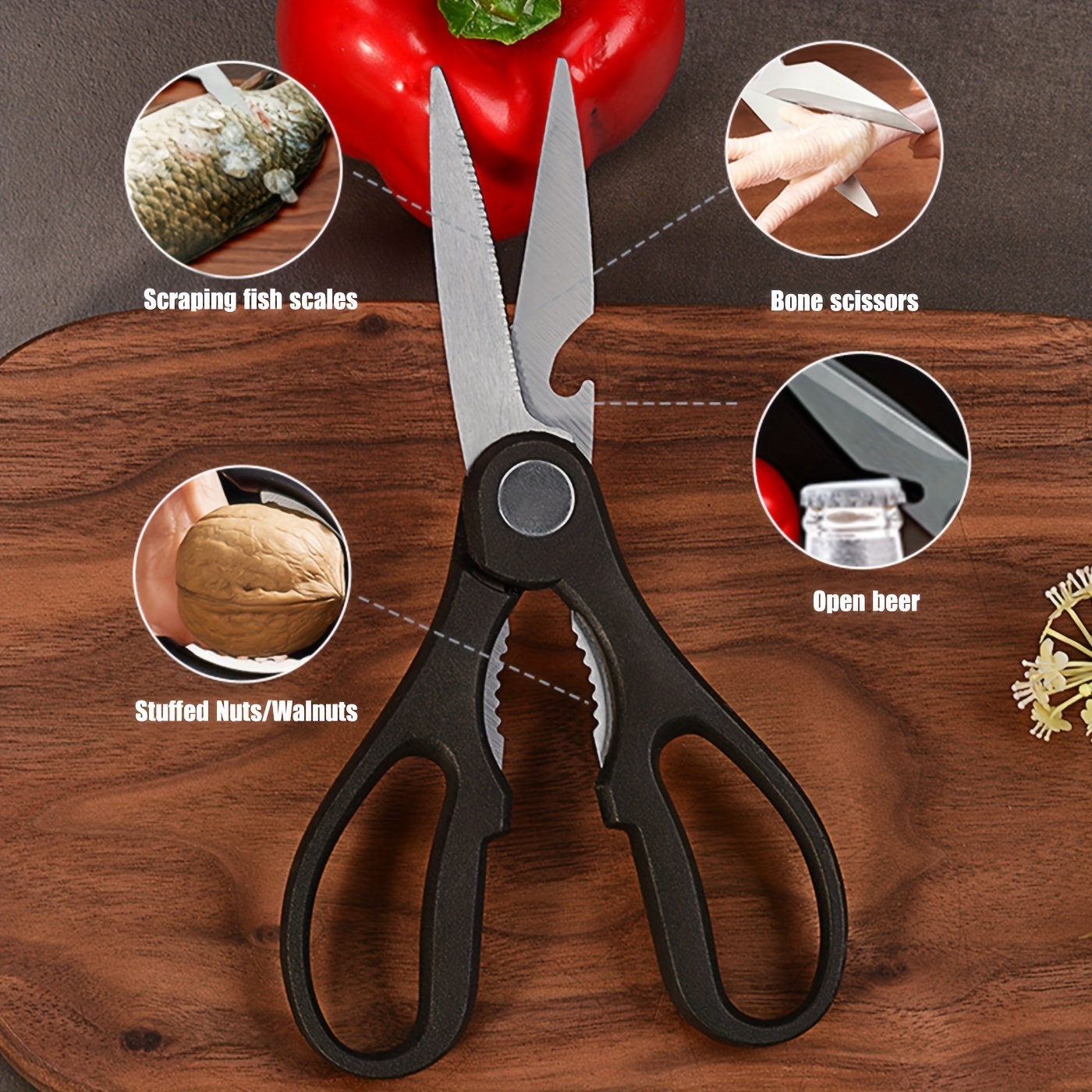 1PC.Stainless Steel Scissors, Multifunctional Food Scissors