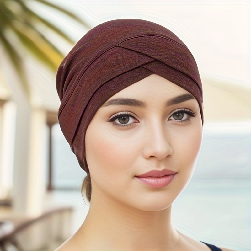 Forehead Cross Hijab Undercap Solid Color Turban, Head Scarf Inner Casual Underscarf Soft Comfortable Headscarf Head Wraps,Temu