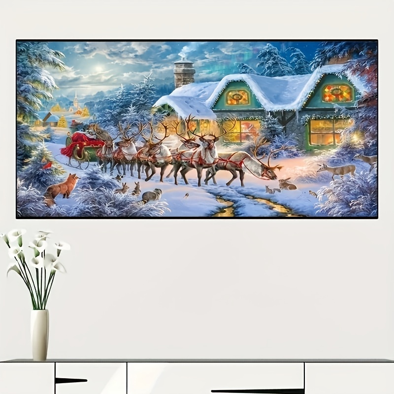 Crystal Art Kit (Large) - Winter Cottage Diamond Painting Kit