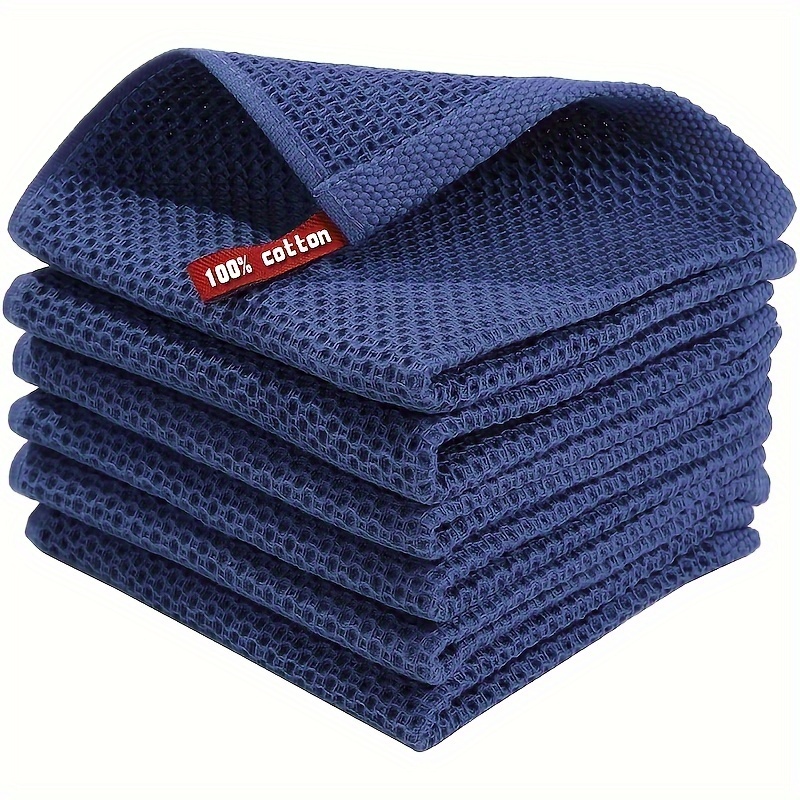 2 6 8pcs dish cloth waffle weave cotton dishcloths honeycomb kitchen towels absorbent quick dry tea towels multi purpose cleaning cloths for restaurant and home kitchen kitchen supplies