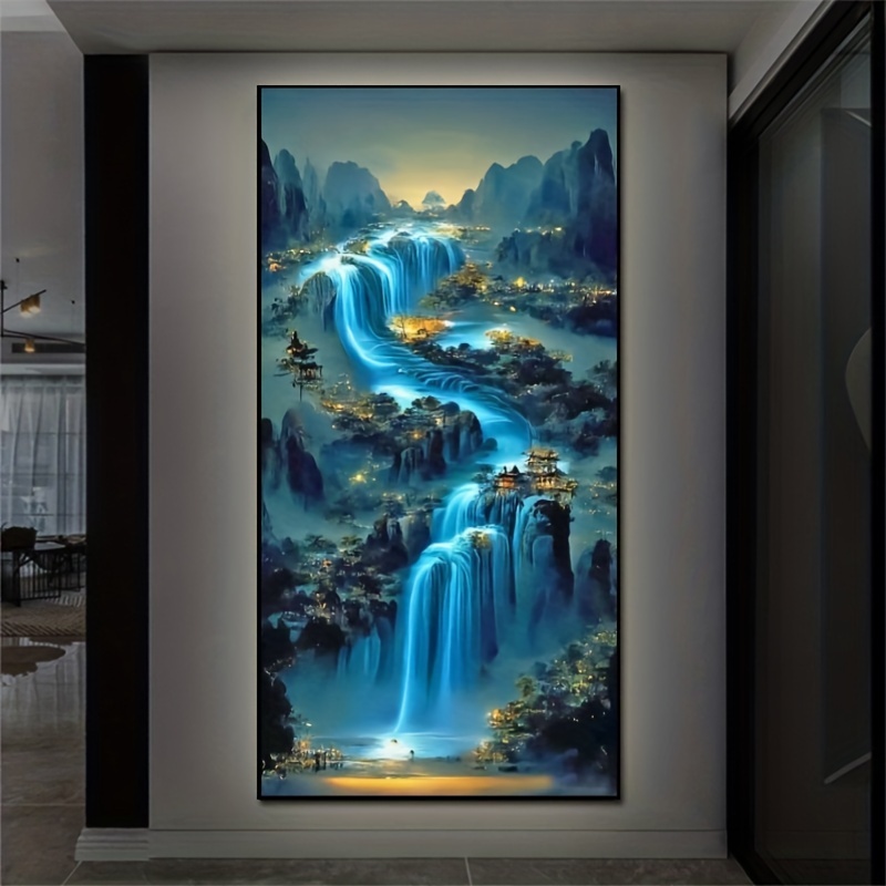 Artificial Diamond Art Mountain Landscape Artificial Diamond - Temu