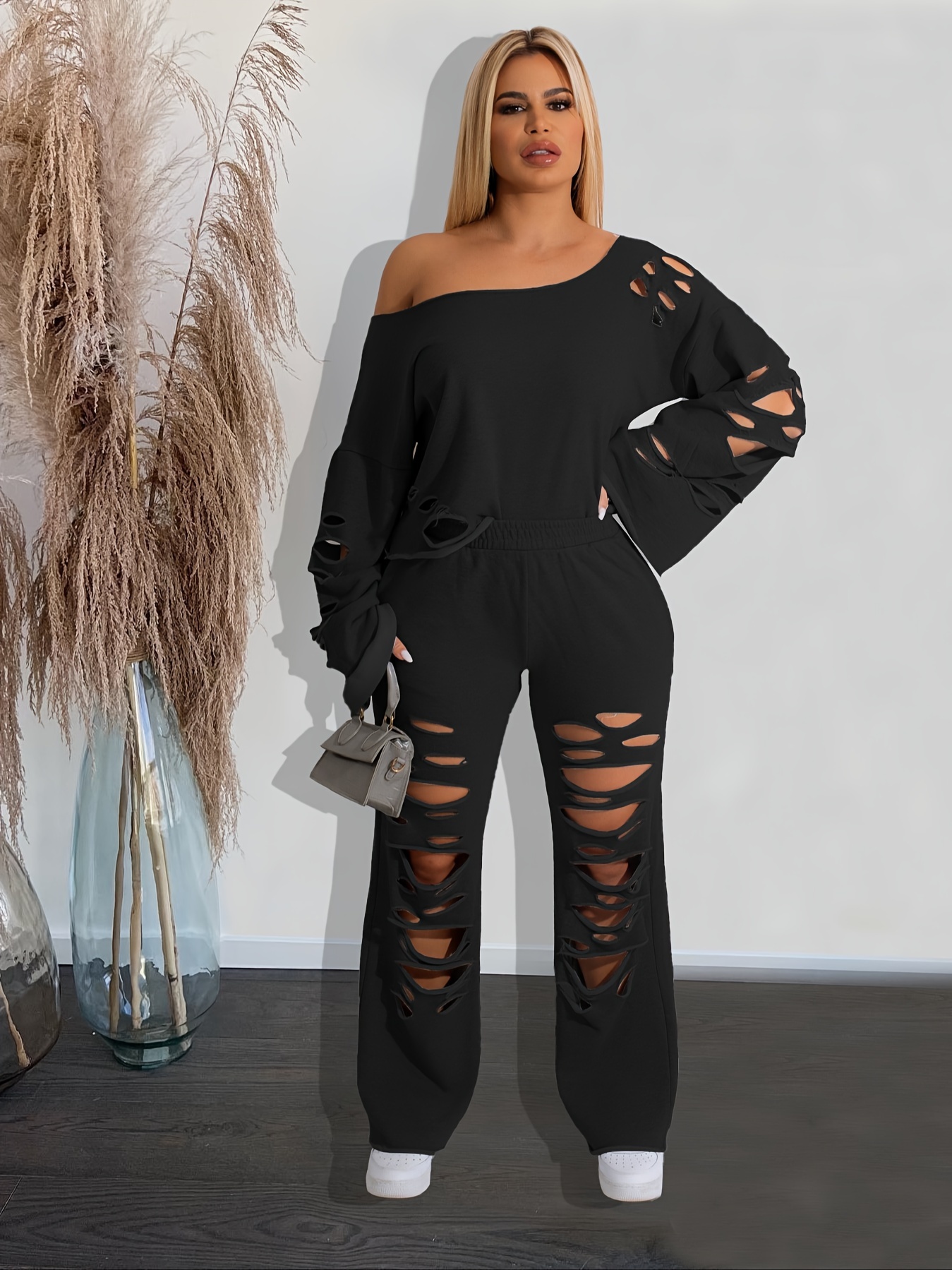 Ripped Jeans Outfit Sweater And Black Jeans Ripped Jeans