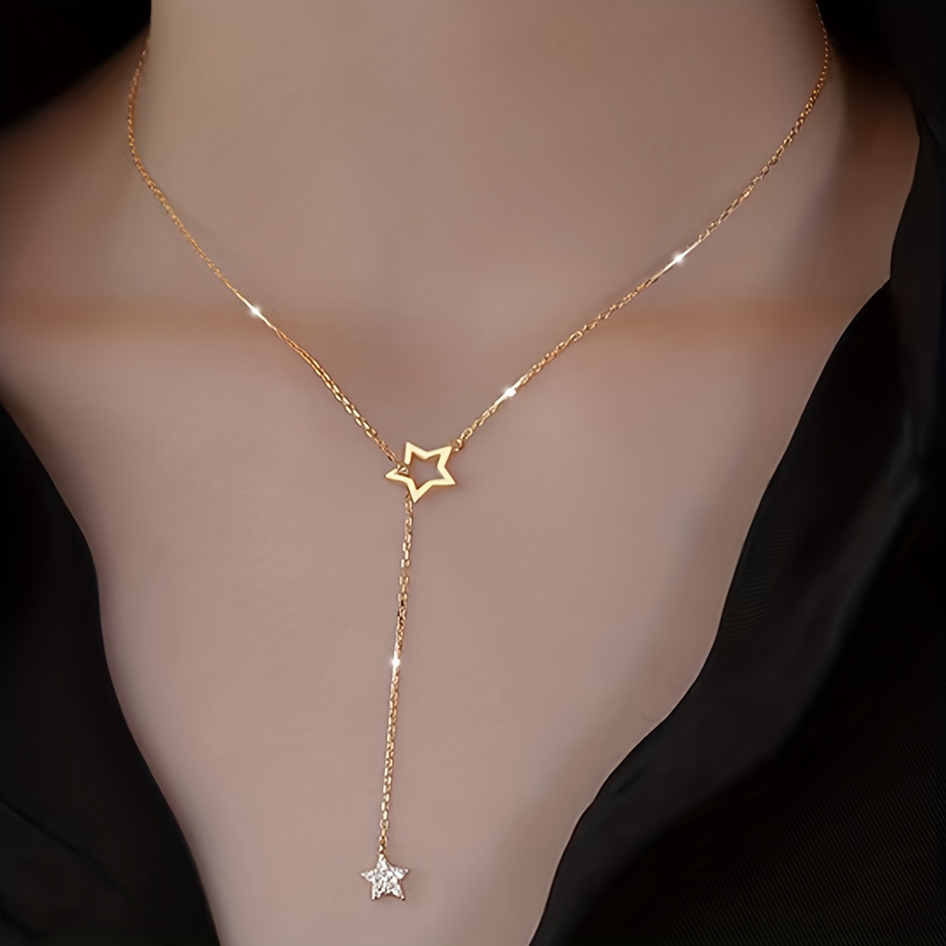 

Exquisite Shiny Star Y-shaped Clavicle Chain Necklace For Women Dating Party Jewelry