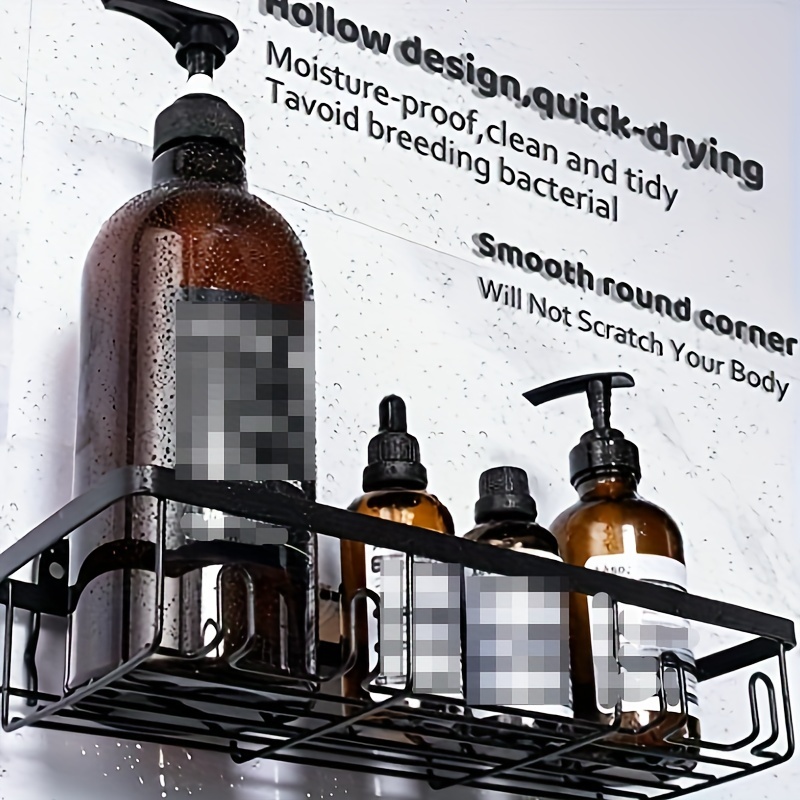 Shower Caddy Shelf Organizer Rack Self Adhesive Black - Temu