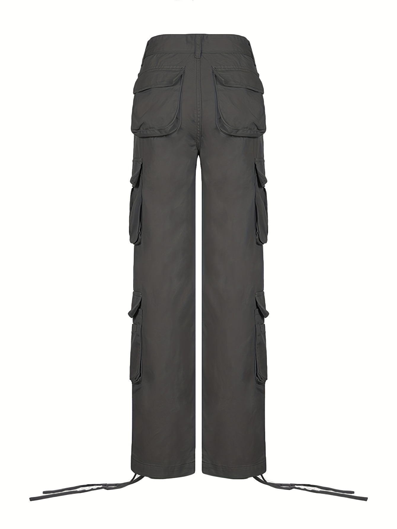 High Waist Wide Leg Baggy Y2k Cargo Pants Pockets Solid - Temu