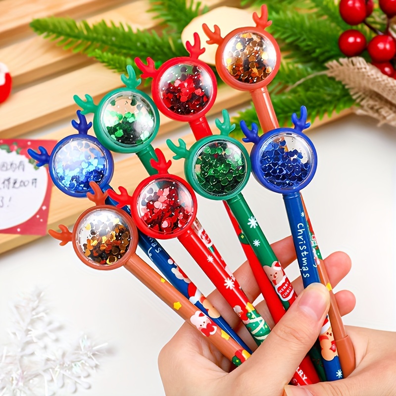 Stylo à bille de Noël,12 Pièces stylo à Encre Gel de Noël 6