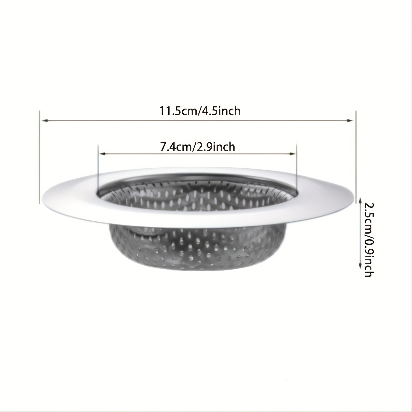 Stainless Steel Round Sink Floor Drain Strainer Cover 5 Inch Dia 2pcs
