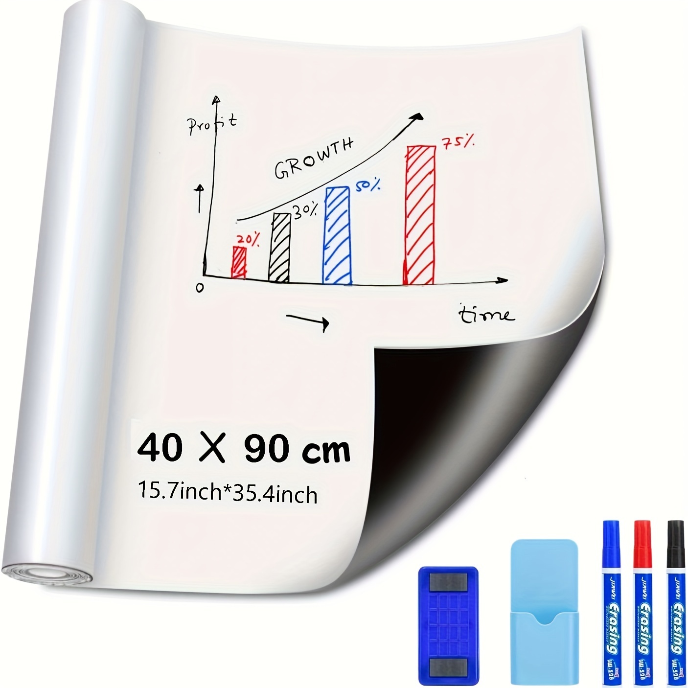 Tableau magnétique effaçable à sec Blanc 60x90 cm - LPMarocaine
