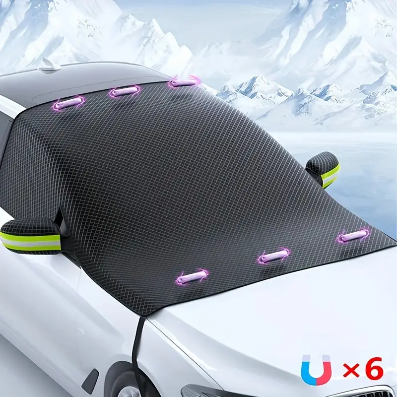 Magnetic Car Front Windscreen Cover Automobile Sunshade Windshield Snow Sun  Shade Waterproof Exterior Covers Accessories